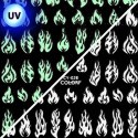 Naklejki do paznokci cienkie samoprzylepne świecące w UV CY-028 Płomienie