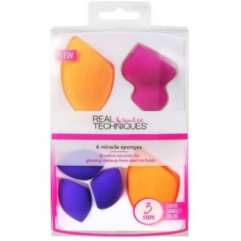 Real Techniques Sponges Mini Brush Trio Aplikator 1 szt Gąbeczka do makijażu 2 szt + Mini gąbeczka do precyzyjnego makijażu 3 sz