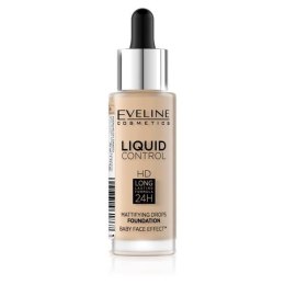 Eveline Cosmetics Liquid Control HD Long Lasting Formula 24H podkład do twarzy z dropperem 015 Light Vanilla 32ml (P1)