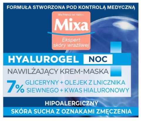 MIXA Hyalurogel Noc nawilżający krem-maska nocna odbudowa 50ml (P1)