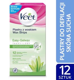 Veet Veet plastry wosk do depilacji ciała skóra sucha 12 szt (P1)