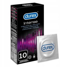 Durex Durex prezerwatywy Intense 10 szt z wypustkami prążkami żel stymulujący (P1)
