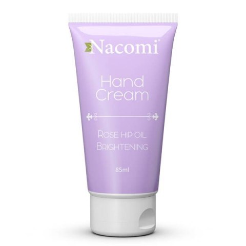 Nacomi Hand Cream Rose Hip Oil Brightening rozjaśniający krem do rąk z olejem z dzikiej róży i olejem ze słodkich migdałów 85ml 