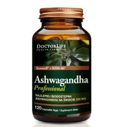 Doctor Life Ashwagandha KSM-66+ Sensoril ekstrakt z korzenia 550mg suplement diety 120 kapsułek (P1)