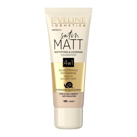 Eveline Cosmetics Satin Matt Foundation matujący podkład do twarzy 101 Ivory 30ml (P1)