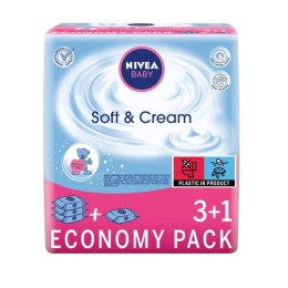 Nivea Baby Soft Cream chusteczki oczyszczające 4x63szt. (P1)