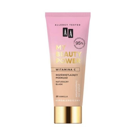 AA My Beauty Power rozświetlający podkład 01 Vanilla 30ml (P1)