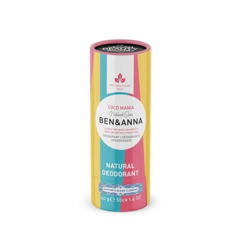 BenAnna Natural Soda Deodorant naturalny dezodorant na bazie sody sztyft kartonowy Coco Mania 40g (P1)