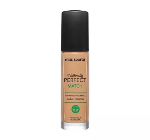 Miss Sporty Naturally Perfect Match wegański podkład nawilżający 160 Vanilla 30ml (P1)