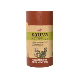 Sattva Natural Herbal Dye for Hair naturalna ziołowa farba do włosów Chocolate Brown 150g (P1)