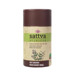 Sattva Natural Herbal Dye for Hair naturalna ziołowa farba do włosów Nut Brown 150g (P1)