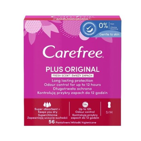 CAREFREE Plus Original wkładki higieniczne Fresh Scent 56szt. (P1)