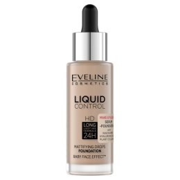 EVELINE Liquid Control HD Mattifying Drops Foundation matujący podkład do twarzy 025 Light Rose Niacynamid 32ml (P1)