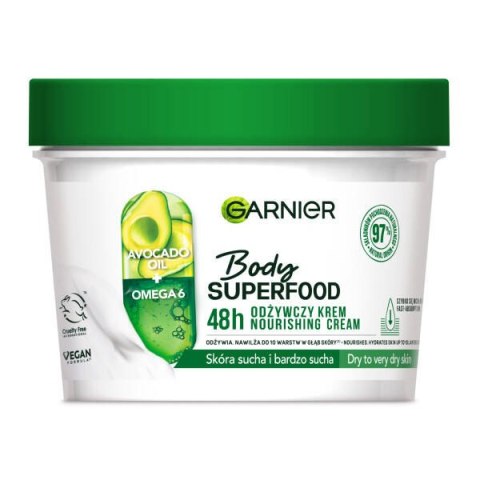 GARNIER Body Superfood Nourishing Cream odżywczy krem do skóry suchej i bardzo suchej Avocado 380ml (P1)