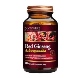 Doctor Life Korean Red Ginseng+Ashwagandha czerwony żeń-szeń koreański 300mg suplement diety 60 kapsułek (P1)