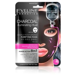 Eveline Cosmetics Charcoal Iluminating Ritual oczyszczająca maska z węglem na tkaninie 20ml (P1)