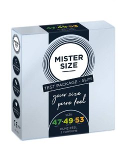Mister Size Condoms prezerwatywy dopasowane do rozmiaru 47mm 49mm 53mm 3szt. (P1)