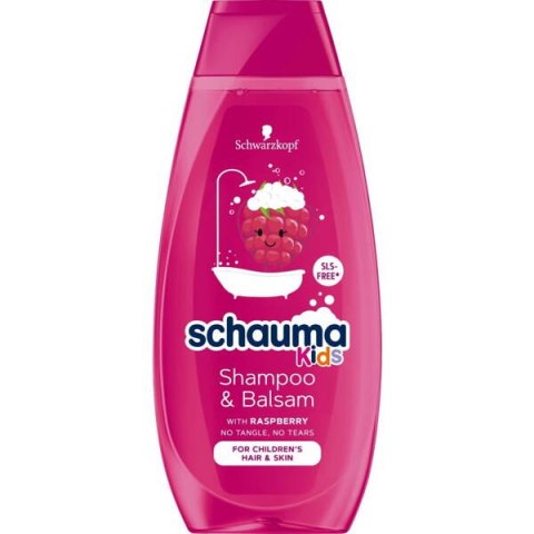 Schauma Kids szampon i odżywka do włosów dla dziewczynek z ekstraktem z maliny 400ml (P1)