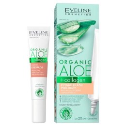 Eveline Cosmetics Organic Aloe + Collagen płynne płatki pod oczy redukujące cienie i opuchnięcia 4w1 20ml (P1)