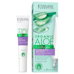 Eveline Cosmetics Organic Aloe + Collagen płynne płatki pod oczy redukujące zmarszczki i kurze łapki 4w1 20ml (P1)