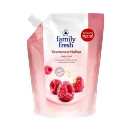 Family Fresh Hand Soap nawilżające mydło do rąk z ekstraktem z malin Kremowa Malina Refill 750ml (P1)