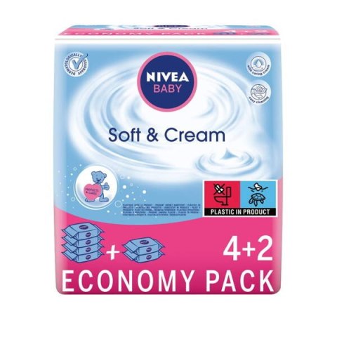 Nivea Baby Soft Cream chusteczki oczyszczające 6x63szt. (P1)